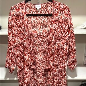 LuLaRoe Red Patterned light-weight cardigan